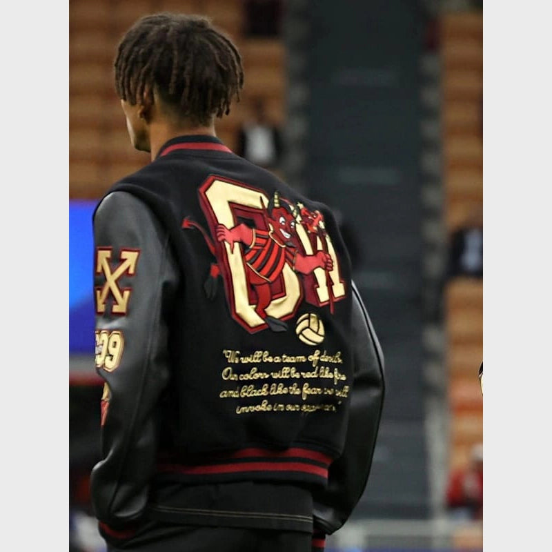 AC Milan Off White Varsity Jacket