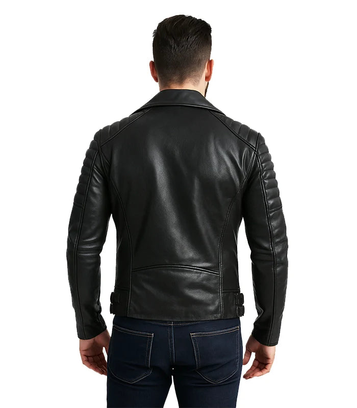Armand Black Leather Biker Jacket