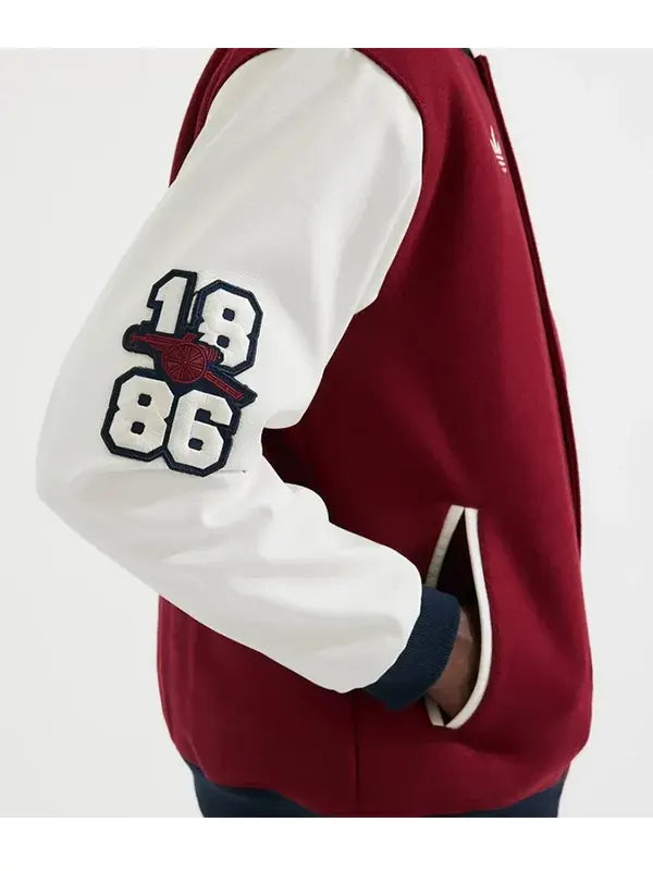 Arsenal Unisex Varsity Full Snap Jacket Red
