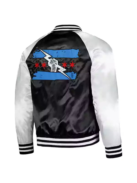 Mens WWE CM Punk Black Bomber Jacket