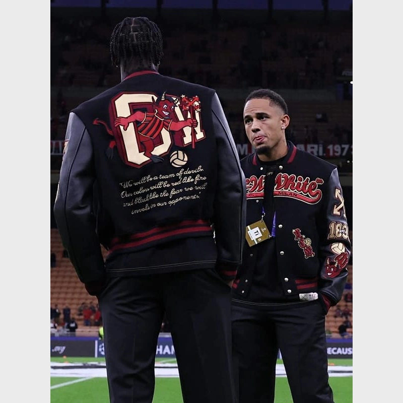 AC Milan Off White Varsity Jacket