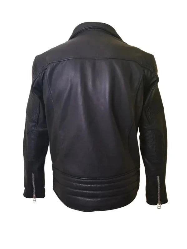 Brett’s Biker Style Black Leather Jacket
