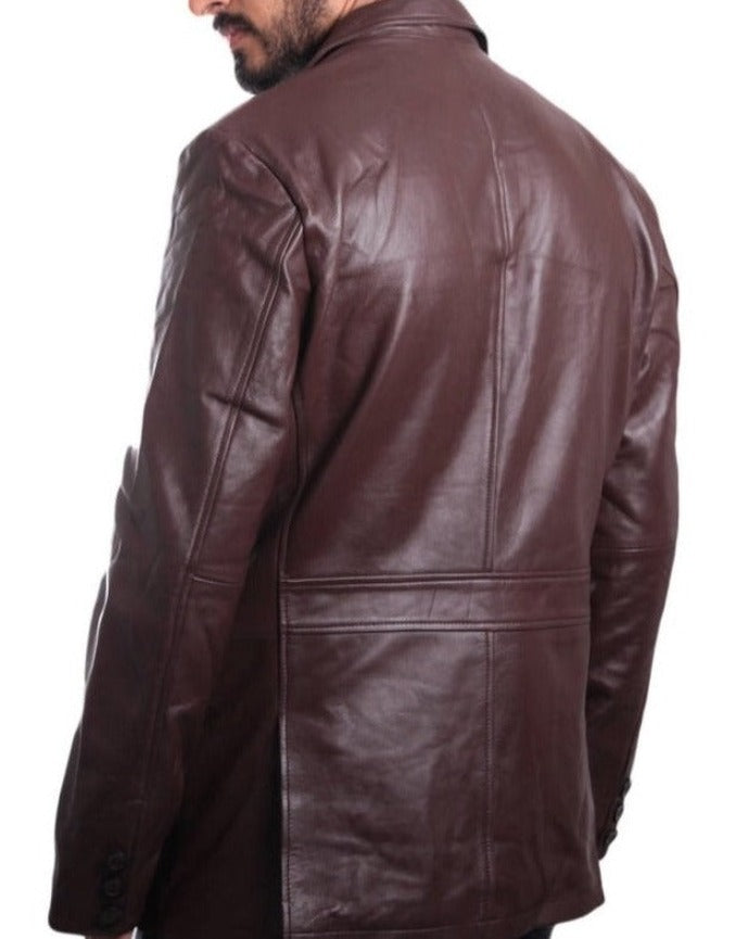 Brown Leather Blazer