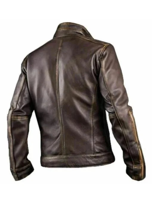 Café Racer Motorcycle Genuine Leather Jacket