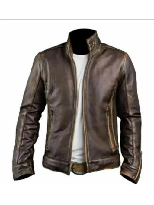 Café Racer Motorcycle Genuine Leather Jacket