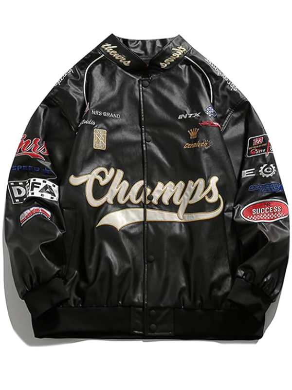 Champs Racing Style Leather Jacket