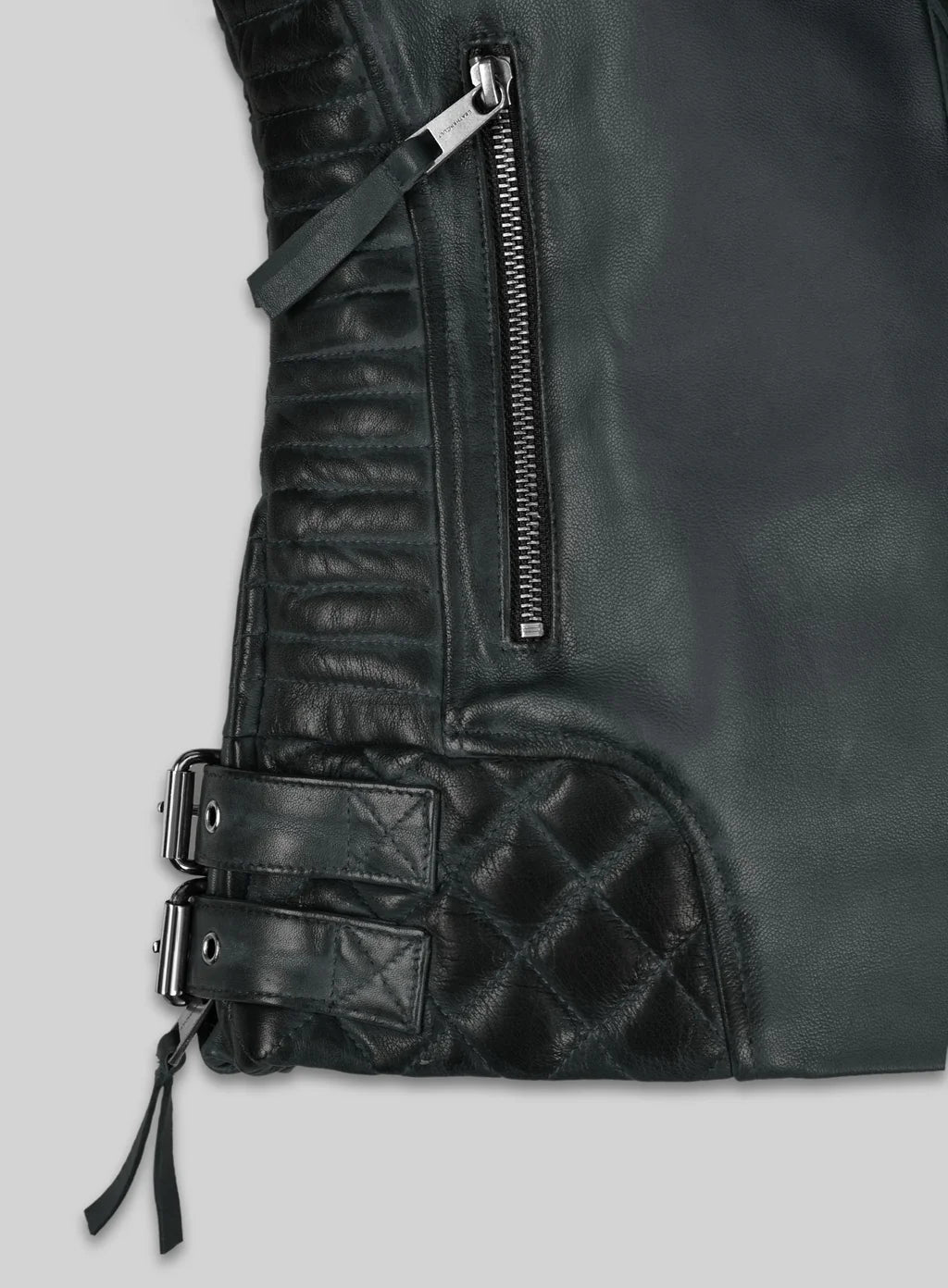 Charlotte Burnt Charcoal Leather Jacket