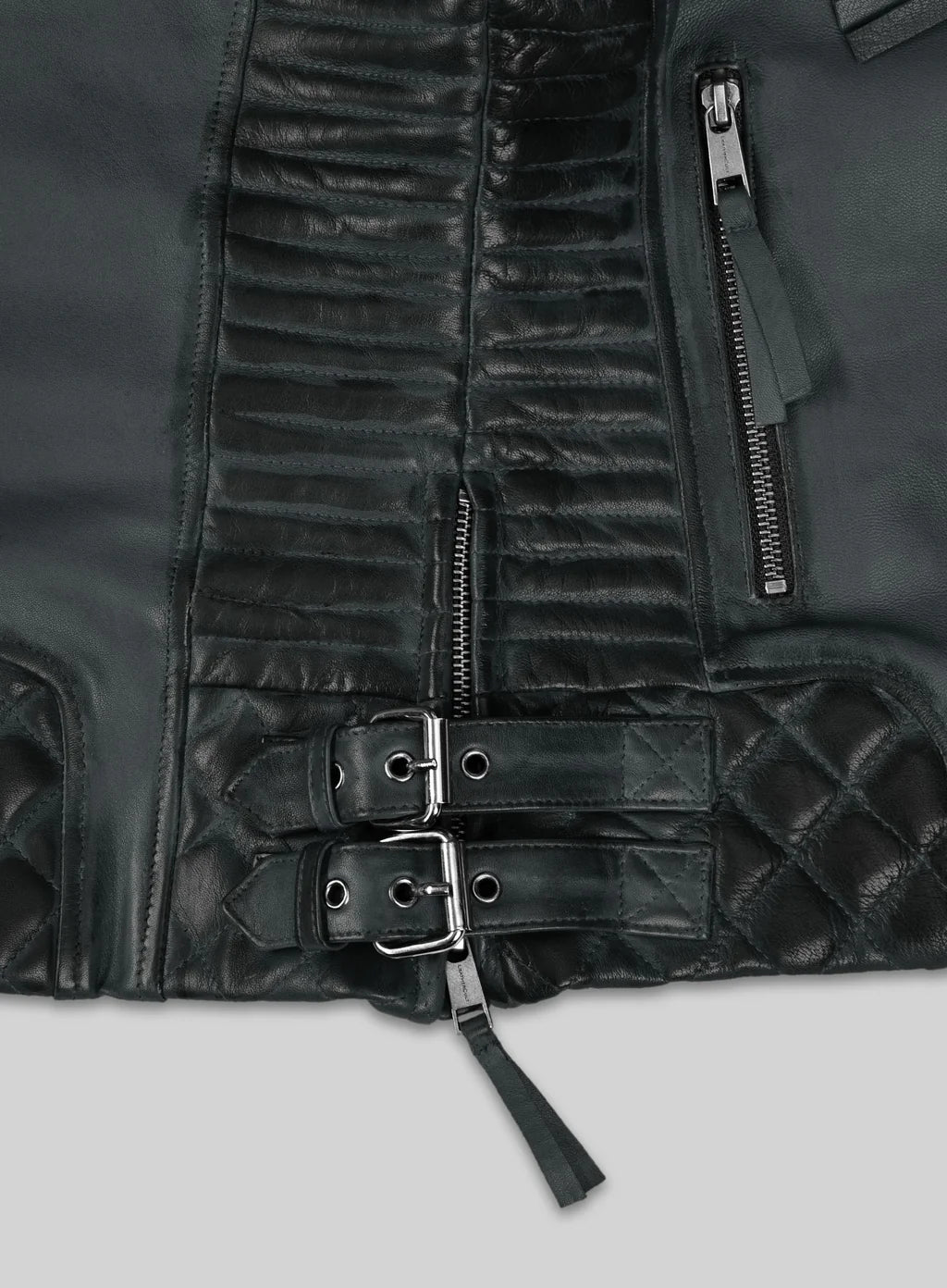Charlotte Burnt Charcoal Leather Jacket