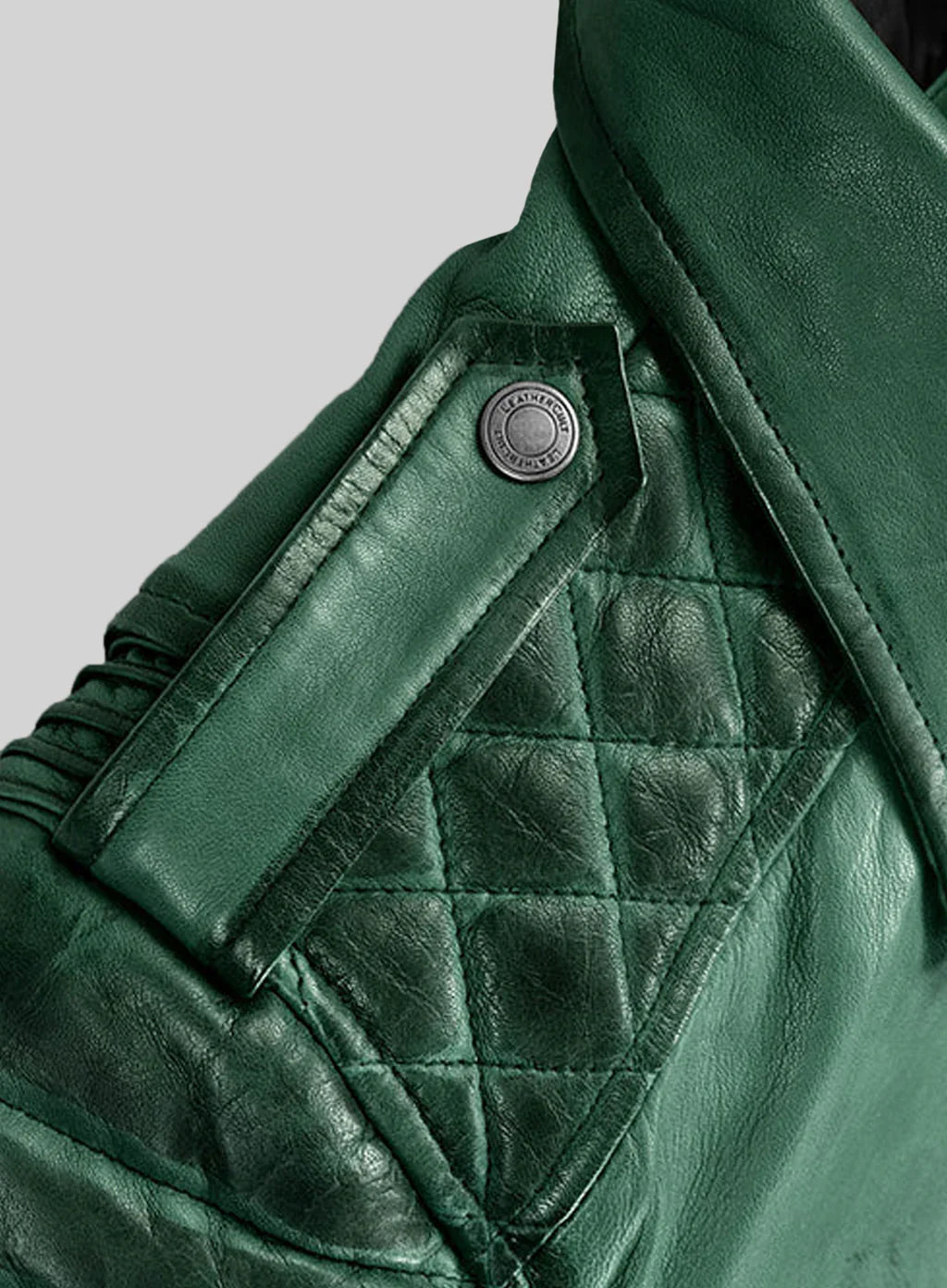 Charlotte Burnt Green Leather Jacket