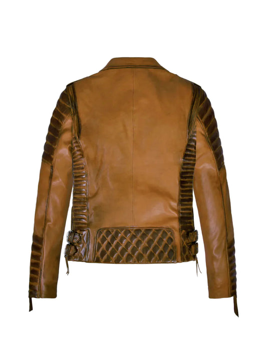 Charlotte Burnt Mustard Leather Jacket