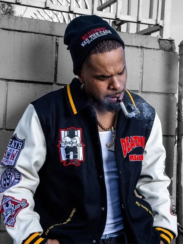 Death Row Records Patched Bomber Jacket