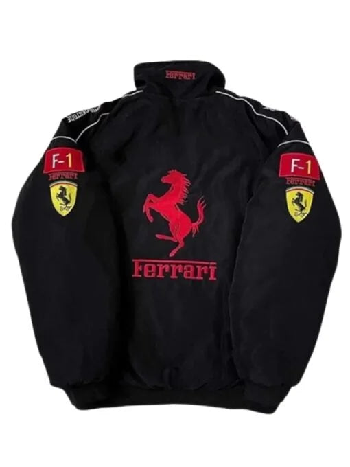 F1 Ferrari Black Bomber Jacket