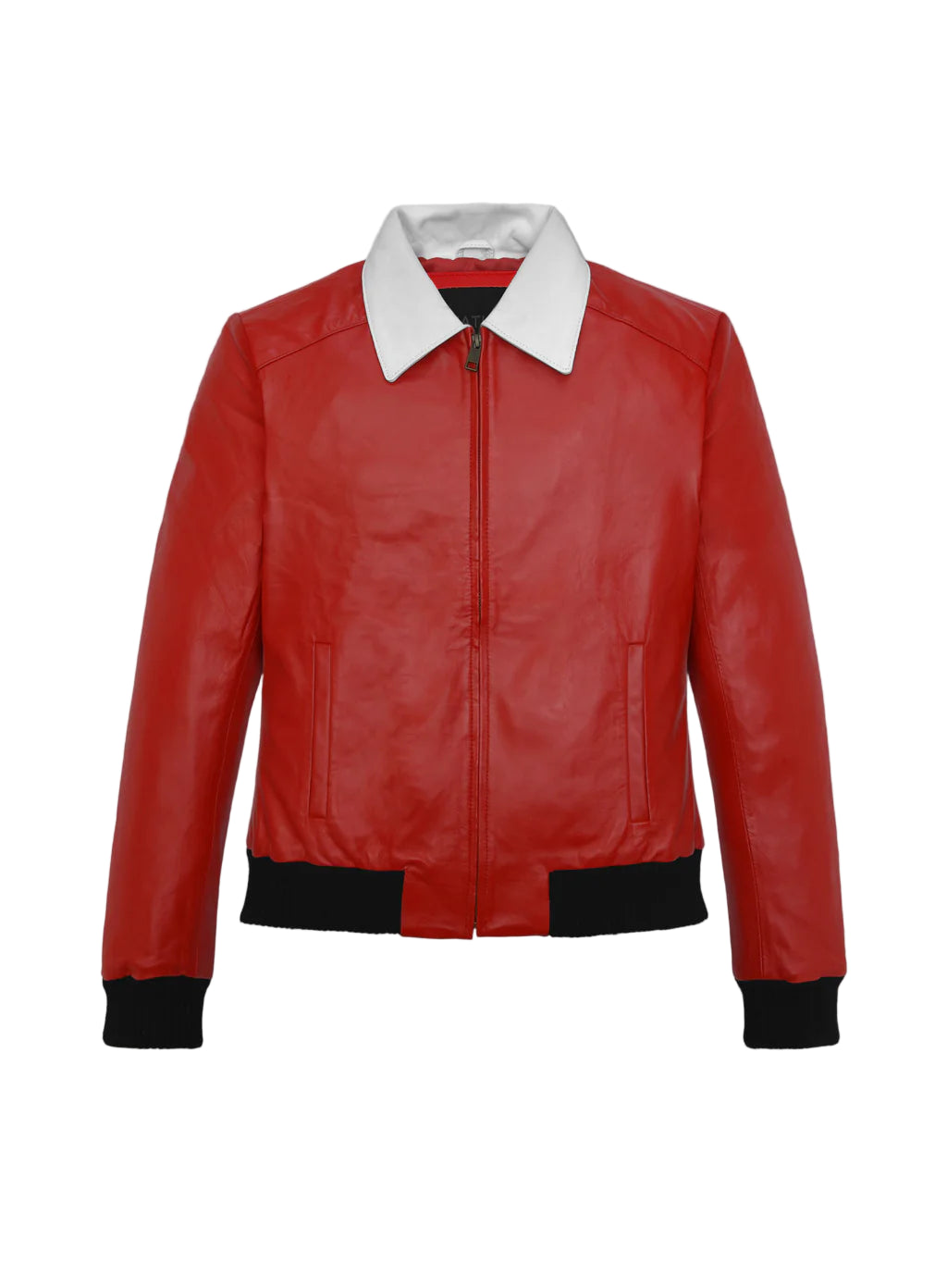 Fashionable Women's Red Bomber Motorcycle Jacket