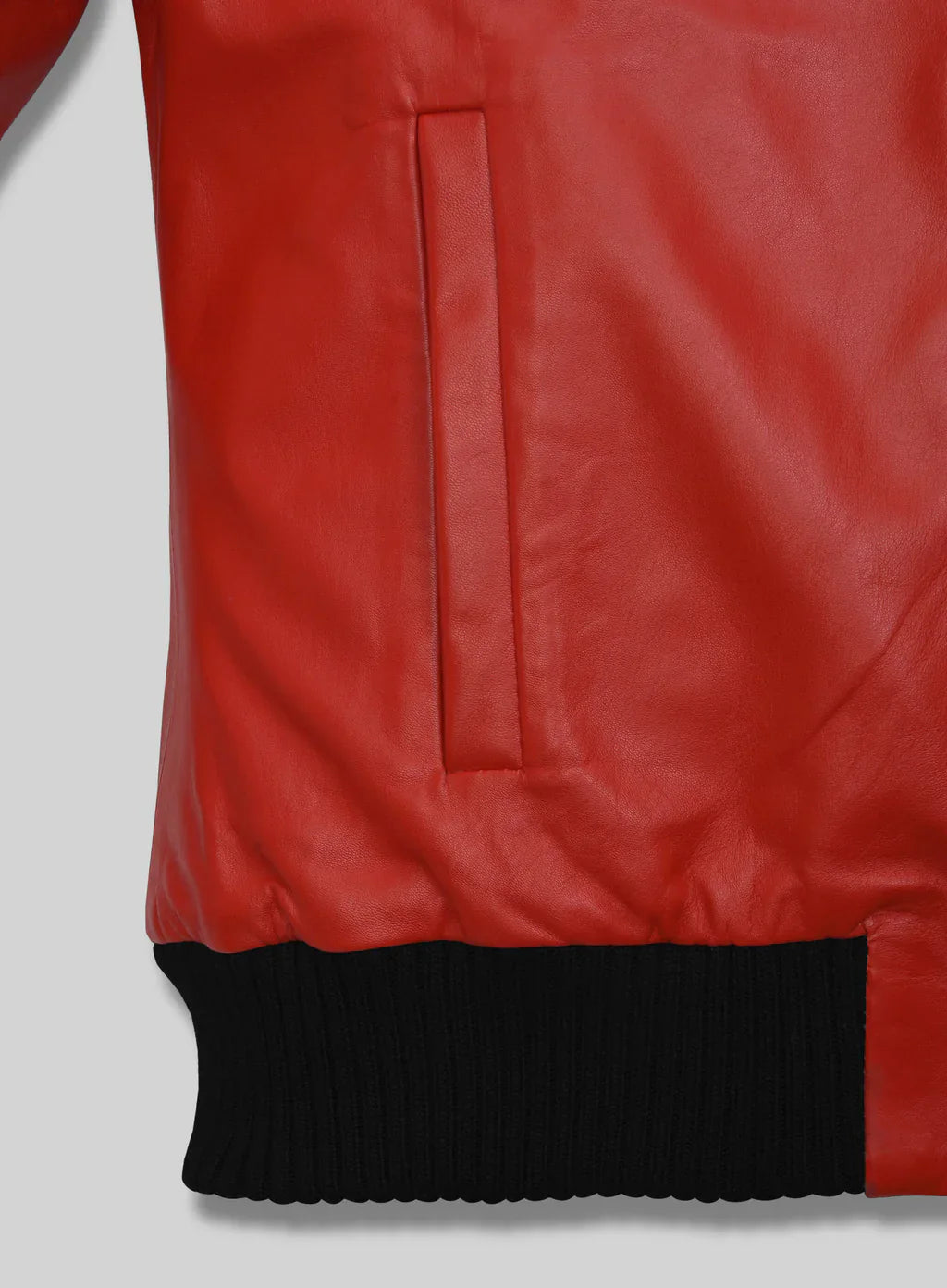 Fashionable Women's Red Bomber Motorcycle Jacket