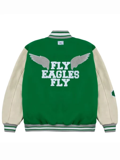 GOLF WANG Philadelphia Eagles Green Letterman Jacket