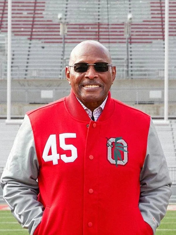 HOMAGE Archie Griffin Red Grey GOAT Varsity Jacket