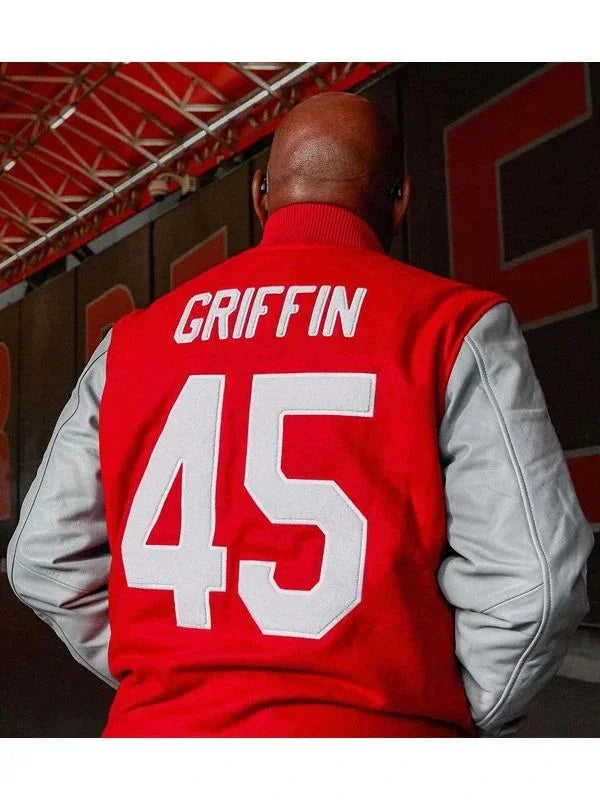 HOMAGE Archie Griffin Varsity Jacket Red Grey