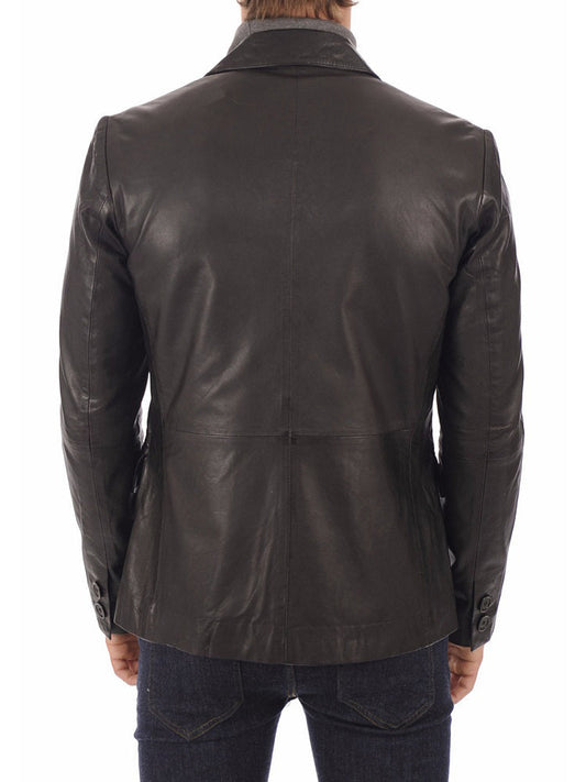 Black Real Lambskin Leather Blazer