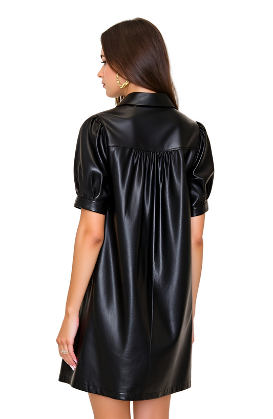 Morgan Black Leather Dress