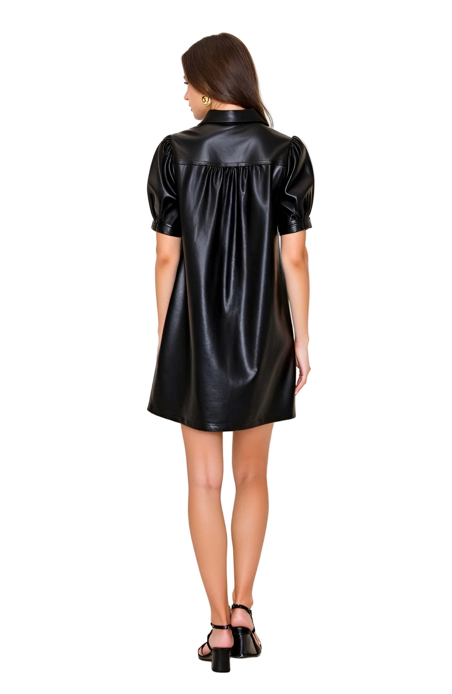Morgan Black Leather Dress