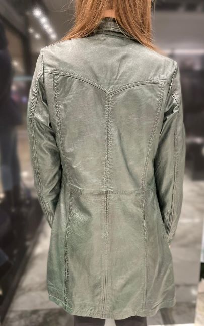 Shop Women's Stylish Long Leather Coat