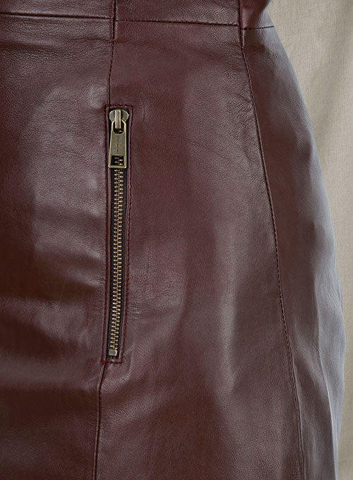 Soft Maroon Wax Miller Leather Dress