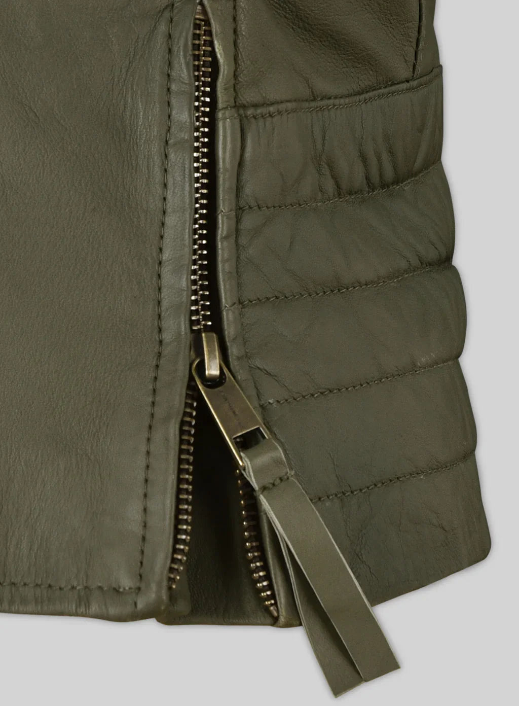 Stylish Olive Green Biker Jacket for Women