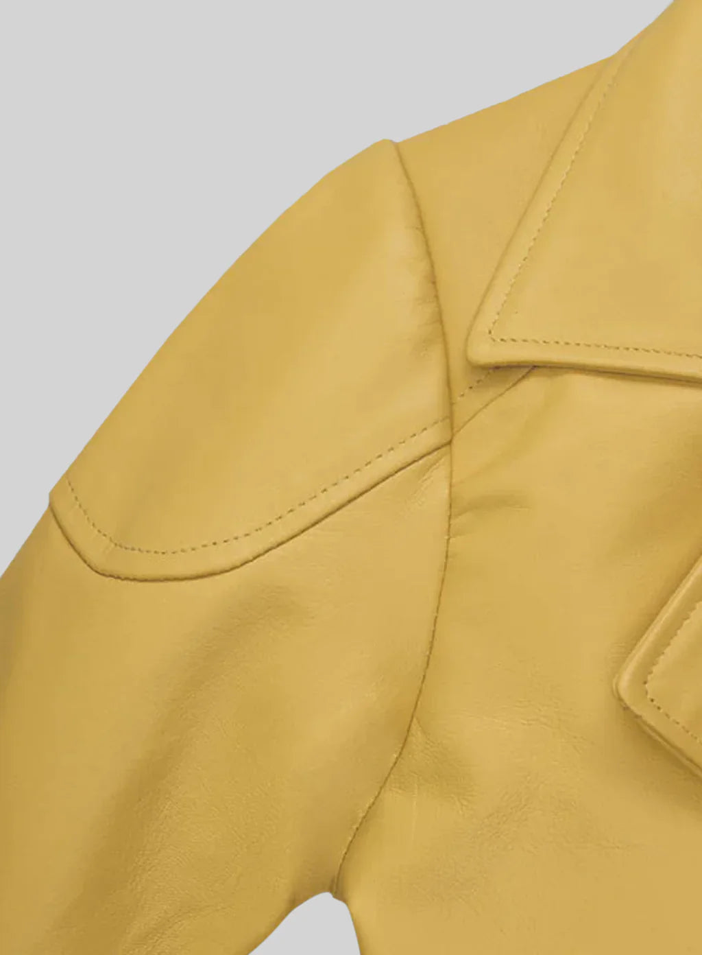 Stylish Women's Yellow Leather Biker Jacket
