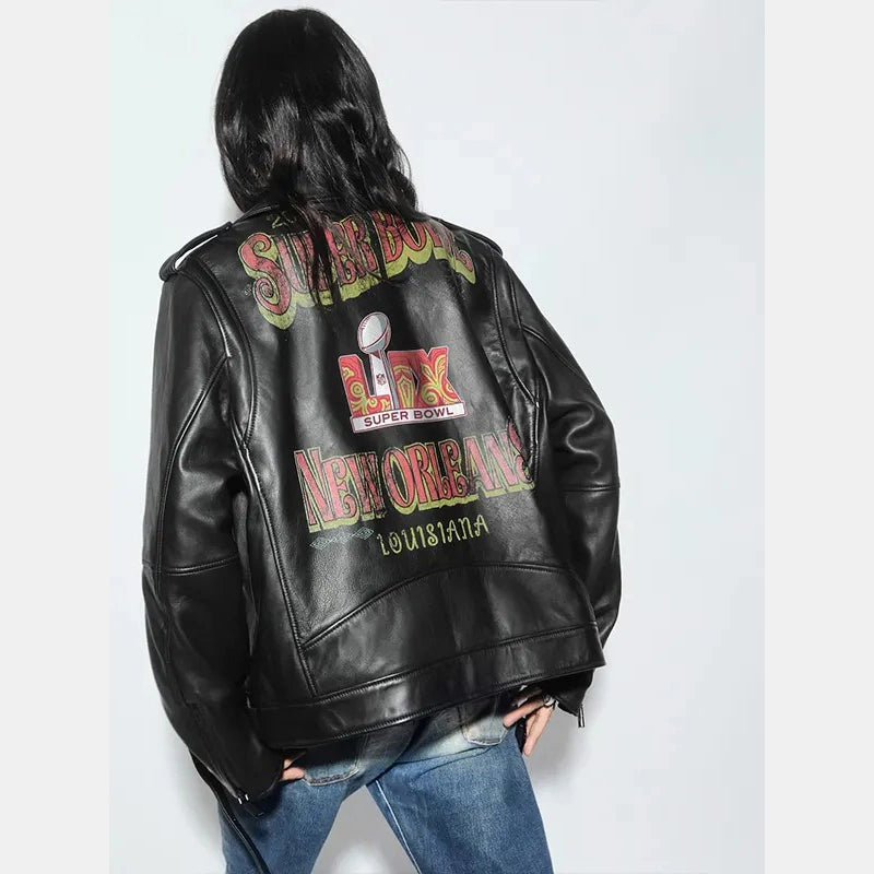 Super Bowl LIX Tabitha Oversized Moto Jacket