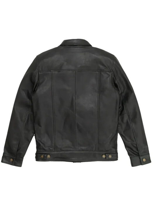Trucker Style Genuine Leather Jacket2