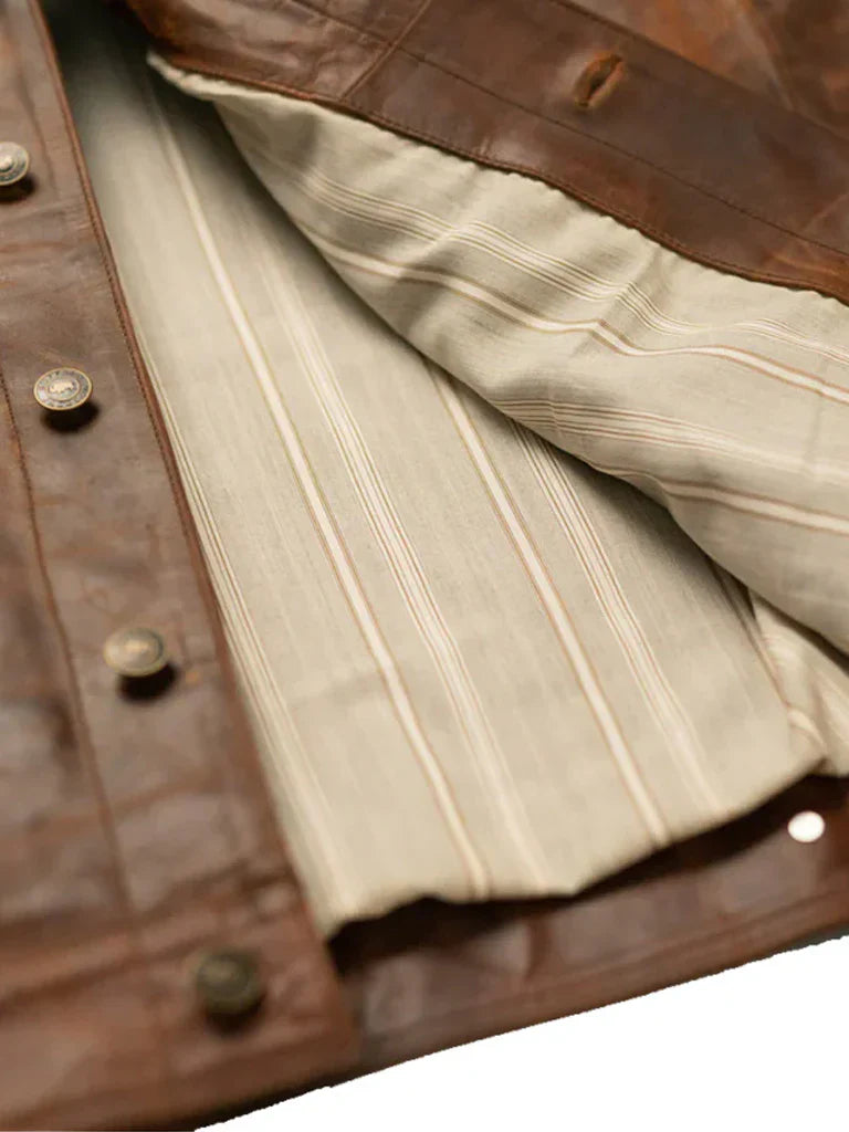 Trucker Style Leather Jacket