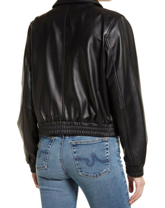 Uma Black Oversized Leather Jacket