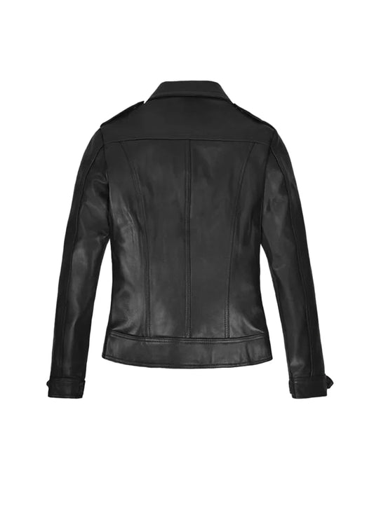 Women's Black Biker Leather Jacket