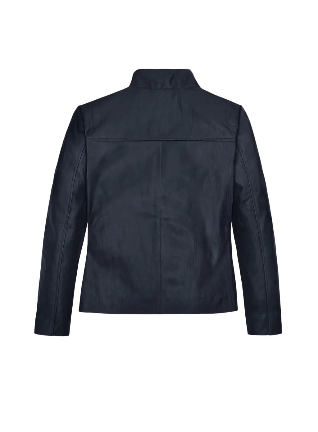 Women’s Black Stand Collar Leather Jacket