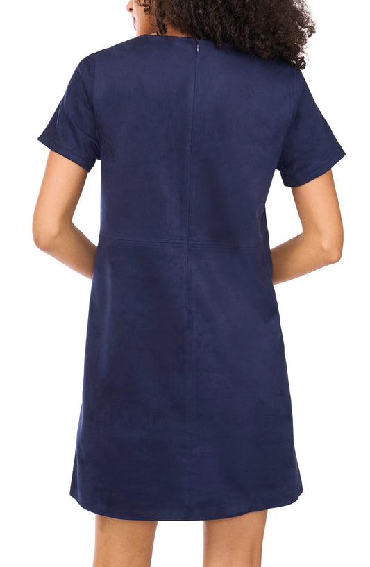 Women's Suede Paneled Shift Dress