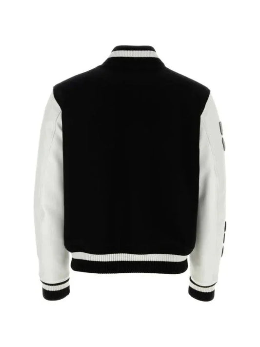 Wool and Leather Bomber Jacket
