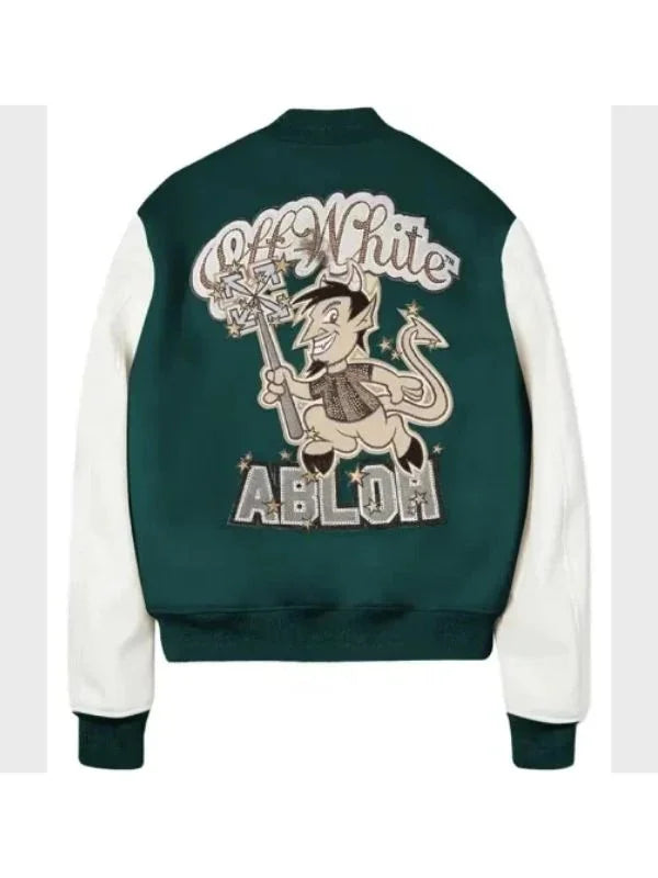 AC Milan Off White Varsity Jacket