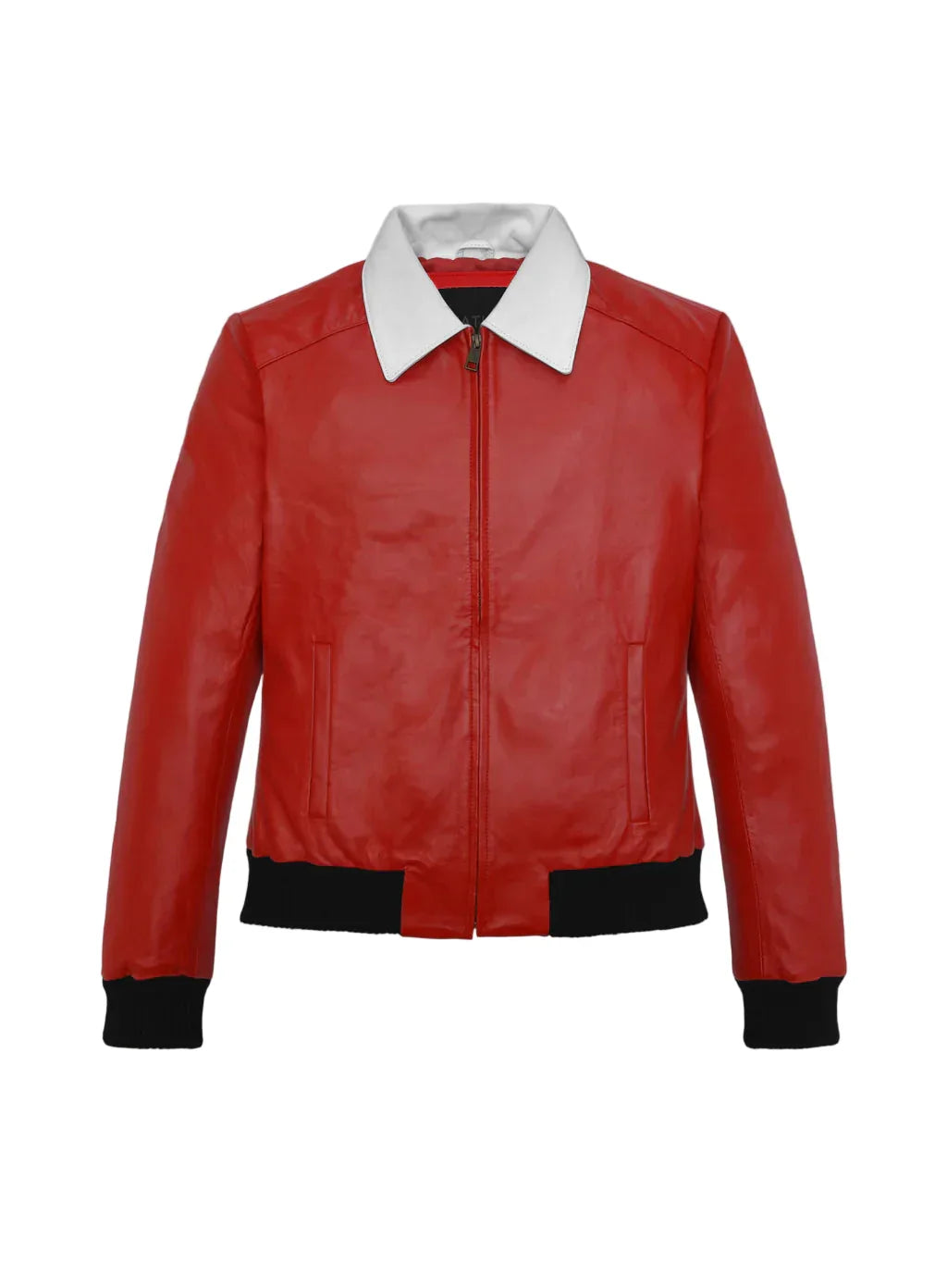 Fashionable Women's Red Bomber Motorcycle Jacket