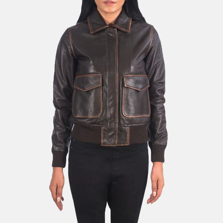 women brown jacket