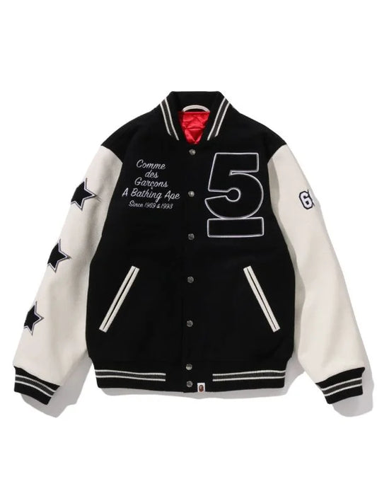 A BATHING APE x COMME des GARCONS OSAKA Varsity Jacket