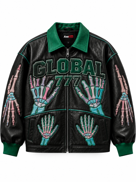Axezee Skeleton Global 777 Varsity Jacket
