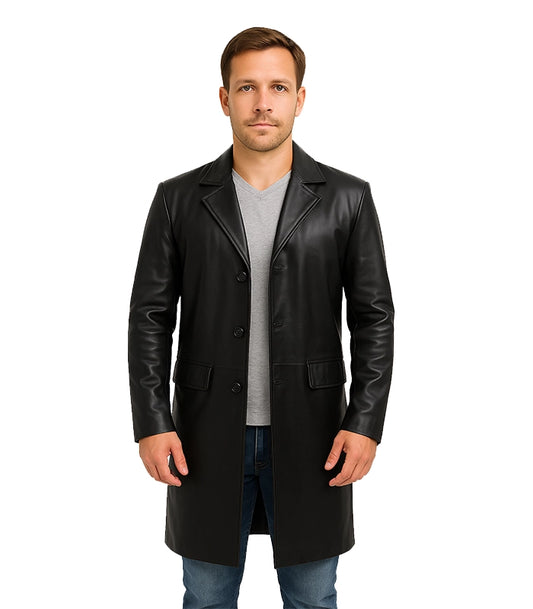 Black Long Leather Coat