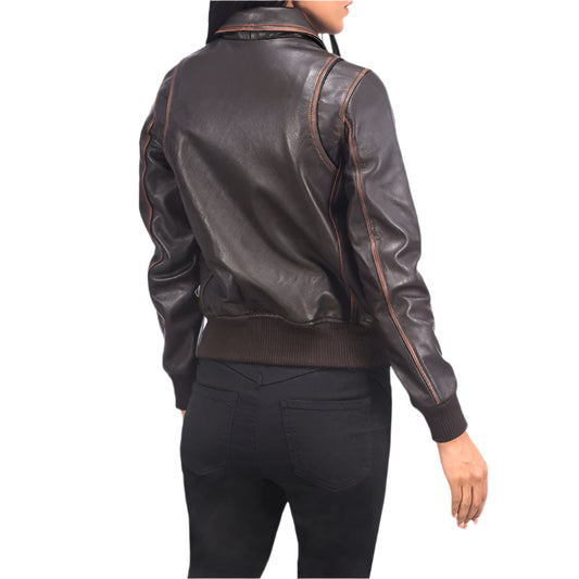 Brown Bomber Leather Jacket