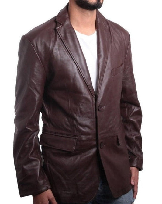 Brown Leather Blazer