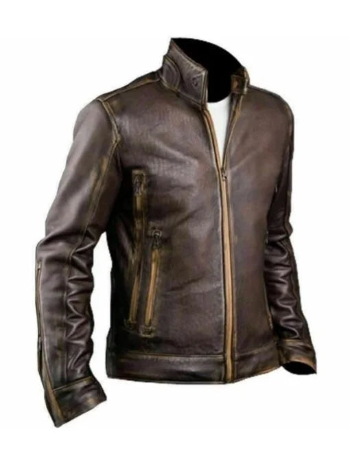 Café Racer Motorcycle Genuine Leather Jacket