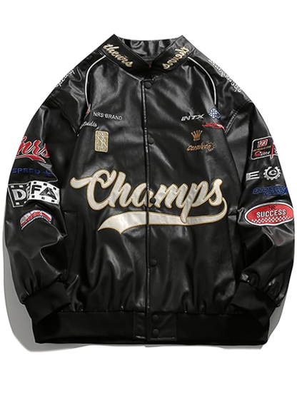 Champs Racing Style Leather Jacket