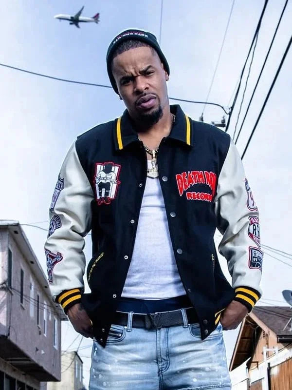 Death Row Records Patched Bomber Jacket