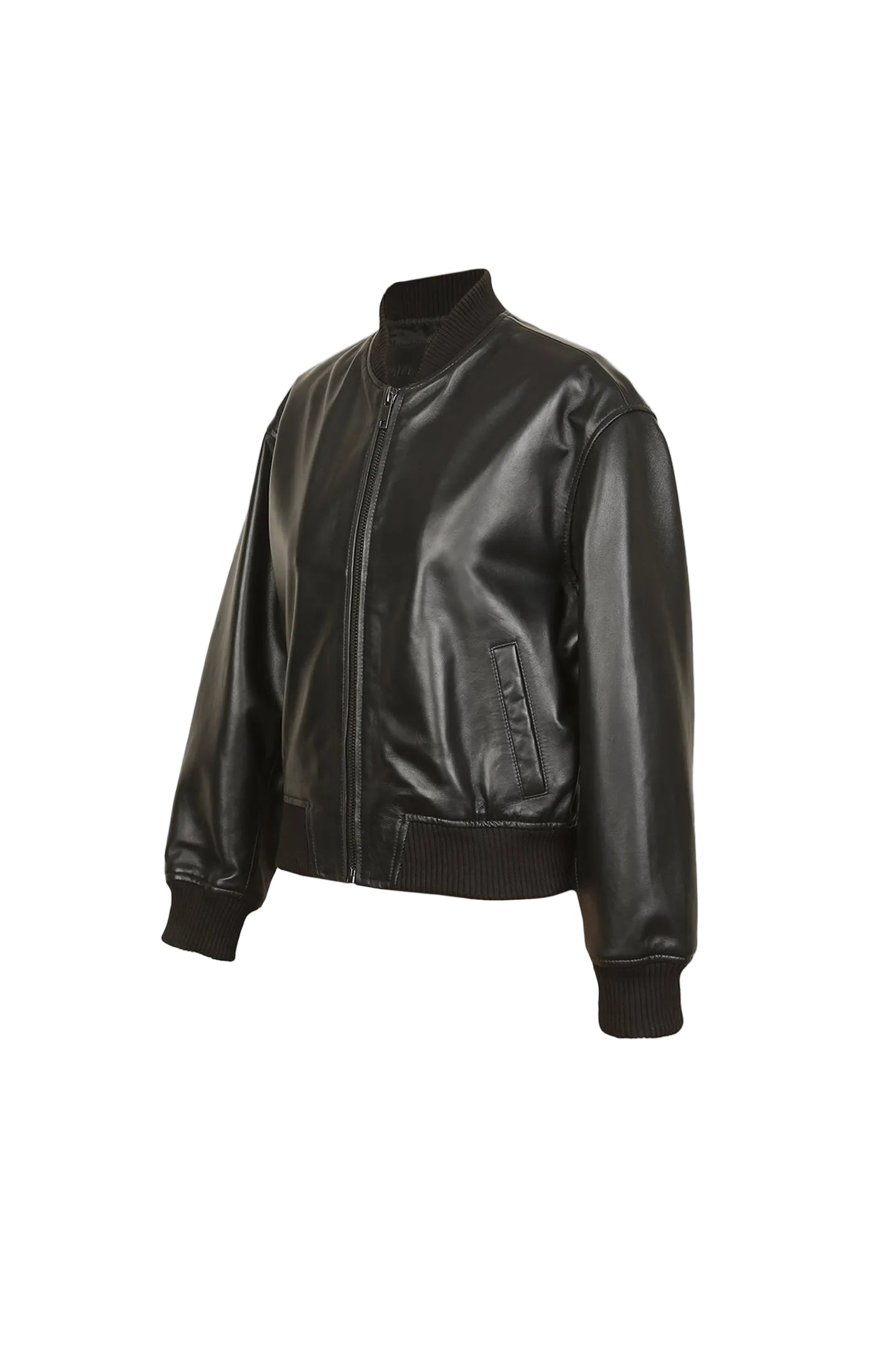 Women leather bomber jacket