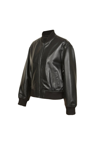Women leather bomber jacket