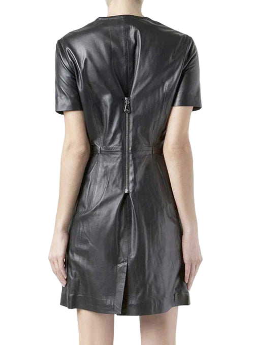 Exposed Zip Leather Dress